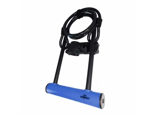 U-Lock Largo con Piola y Soporte Azul On Wheels