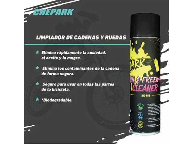 Limpiador de Cadenas y Ruedas Libres Bic-888 Chepark