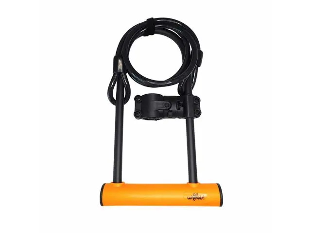 U-Lock Largo con Piola y Soporte Naranjo On Wheels