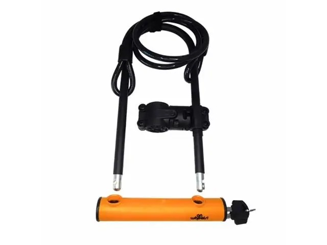 U-Lock Largo con Piola y Soporte Naranjo On Wheels