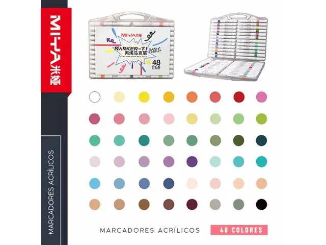 Set Acrilicos 48 Colores Himi-Miya