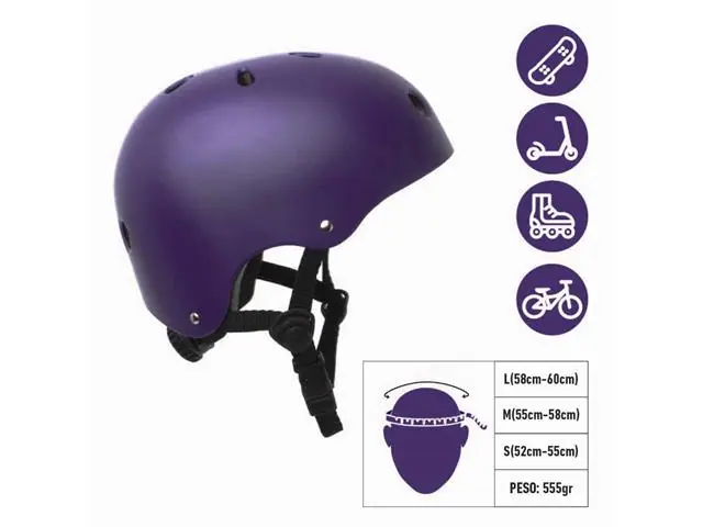 Casco Urbano Ow con Luz Morado M(55-58) On Wheels