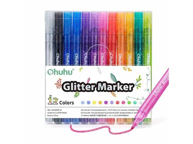 Marcadores Glitter Metálicos Con Purpurina Ohuhu