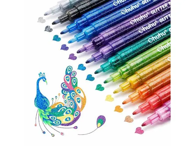 Marcadores Glitter Metálicos Con Purpurina Ohuhu
