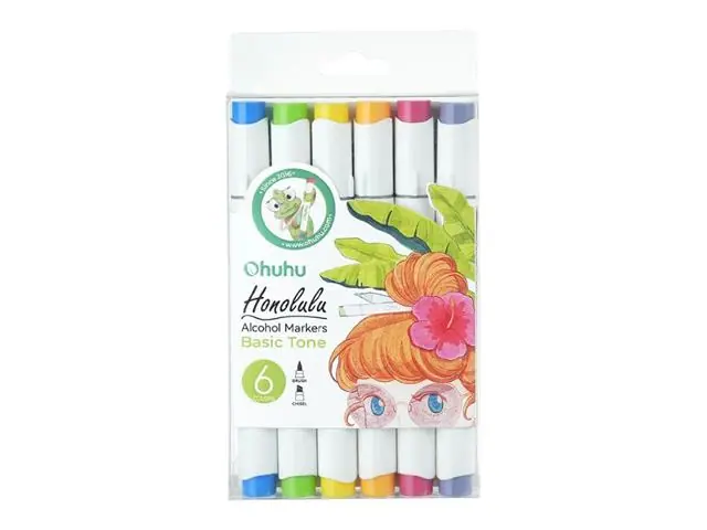 Marcadores Base Alcohol de Doble Punta 6 Colores Básicos Ohuhu