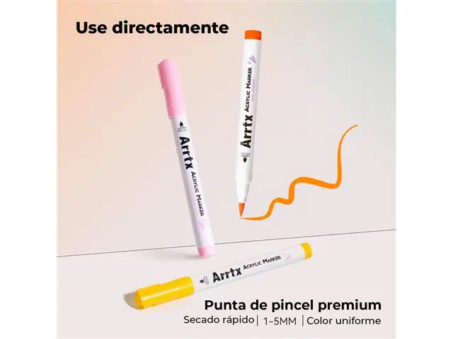 Marcadores Acrílico 36 Colores (Punta Pincel) Arrtx