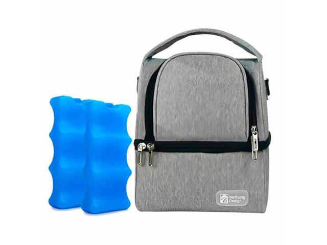 Bolso Térmico para Leche Materna Gris /Negro + 2 Pilas De Hielo Úpale
