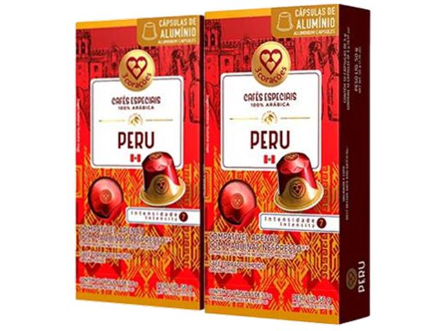 Combo 20 Cápsulas de Café Nespresso 3 Corações Regiões do Mundo Peru