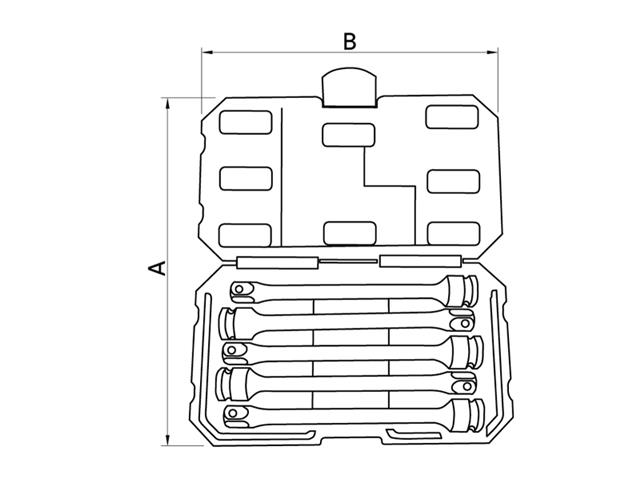 Kit Extensões para Controle de Torque 1/2" Tramontina PRO 5 Peças - 1