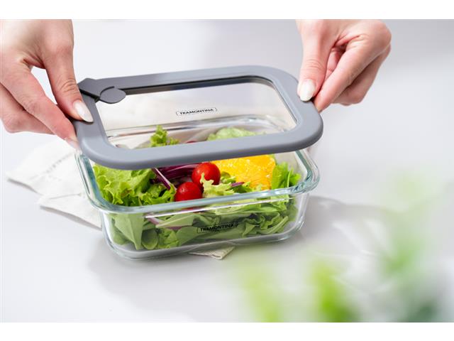 Pote de Vidro Tramontina Vittra Retangular com Tampa Hermética 0,64 L - 6