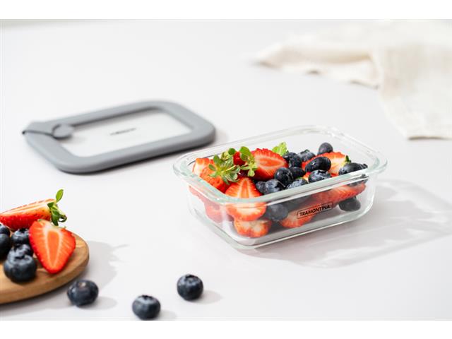 Pote de Vidro Tramontina Vittra Retangular com Tampa de Silicone 0,37L - 3