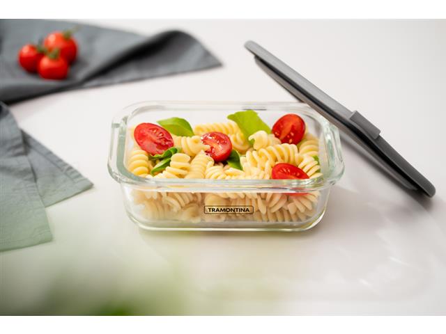 Pote de Vidro Tramontina Vittra Retangular com Tampa de Silicone 0,37L - 4