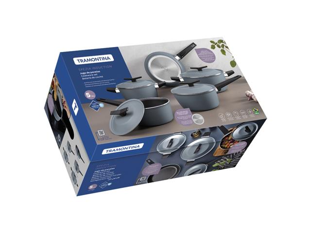Jogo de Panelas Tramontina Spezia Antiaderente Starflon Azul 5 Peças - 6