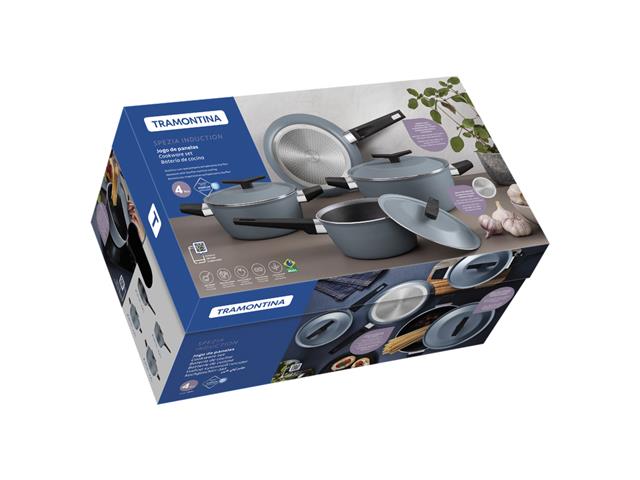 Jogo de Panelas Tramontina Spezia Antiaderente Starflon Azul 4 Peças - 5