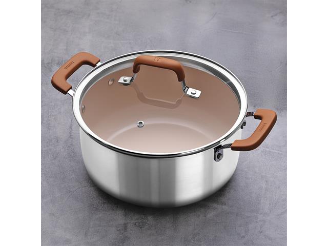 Caçarola Tramontina Romagna em Aço Inox e Alumínio Marfim 24 cm 5,24 L - 3