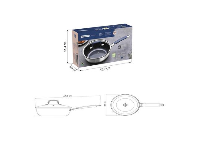 Frigideira Funda com Tampa Tramontina Romagna em Aço Inox 3,1 L - 5