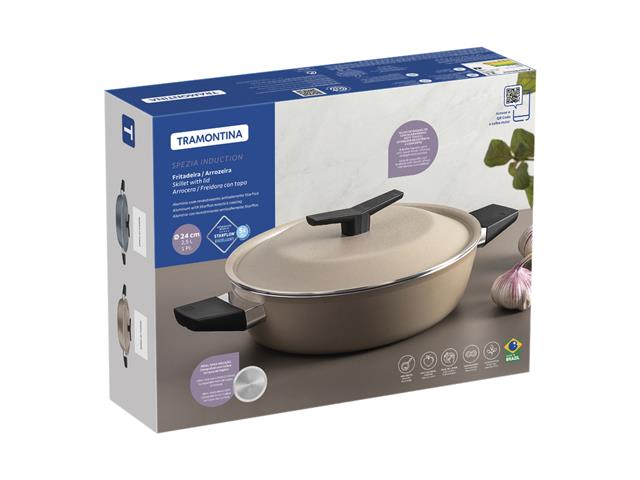 Arrozeira Tramontina Spezia Indução Antiaderente Areia 24 cm - 2