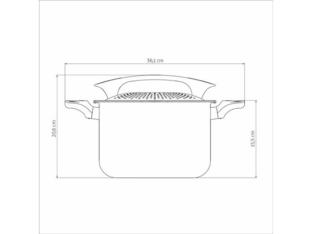 Espagueteira Tramontina Milazzo Antiaderente Amêndoa 22 cm - 9
