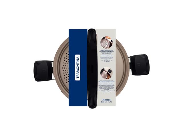 Espagueteira Tramontina Milazzo Antiaderente Amêndoa 22 cm - 3
