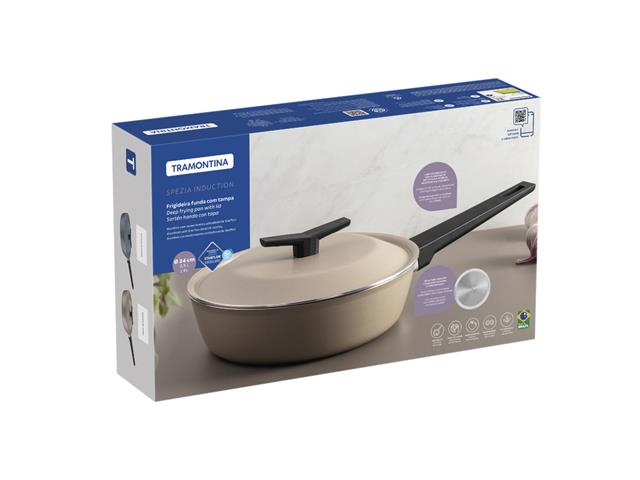 Frigideira Funda Tramontina Spezia Induction Antiaderente Areia 24 cm - 2