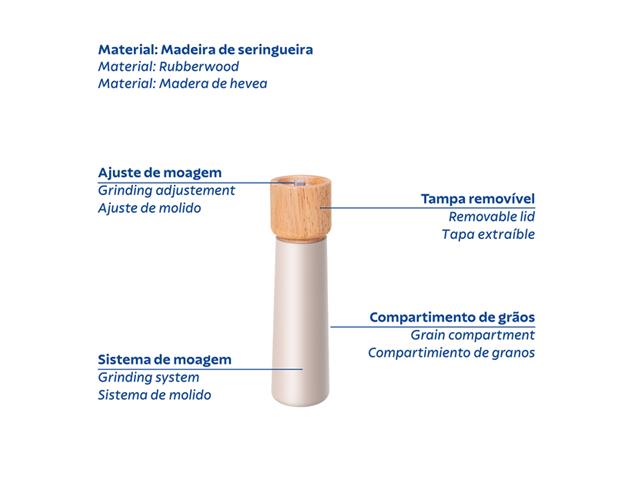Moedor de Sal e Pimenta Tramontina Realce de 20,5 cm Cinza - 1