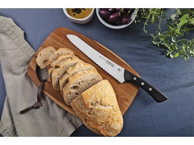 Faca para Pão Tramontina Solutta com Lâmina em Aço Inox e  Preto 8" - 2