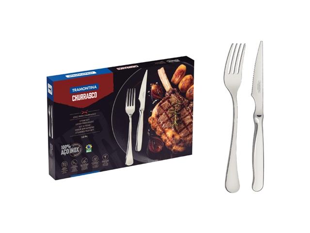 Jogo para Churrasco Tramontina Zurique em Aço Inox 12 Peças