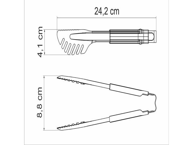 Pegador Tramontina Utilitá Aço Inox com Cabo Emborrachado Cinza 24cm - 3