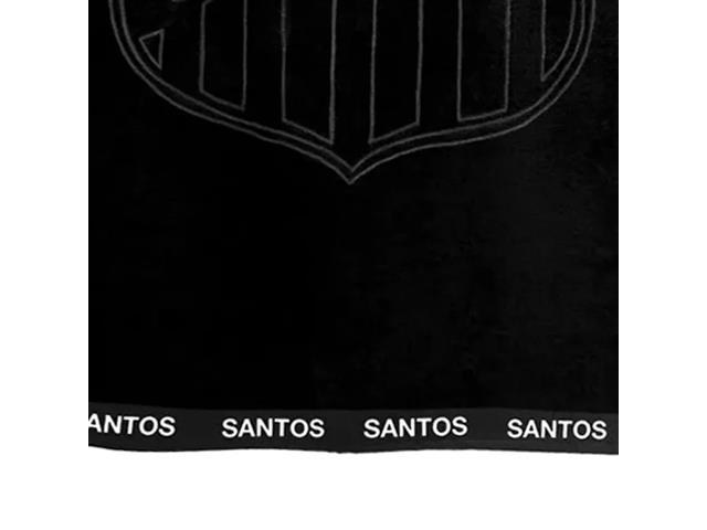 Toalha Buettner Jacquard Futebol Santos Preta Barra Trabalhada - 2