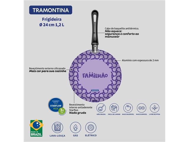 Frigideira Antiaderente Tramontina Familhão 24cm Lilás - 2
