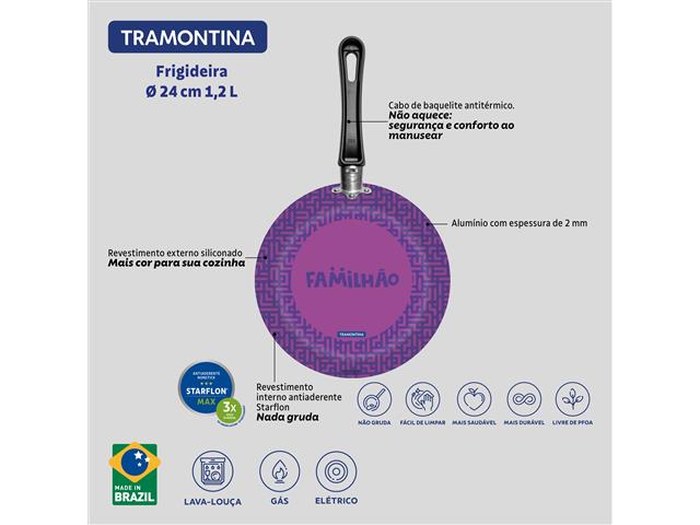 Frigideira Antiaderente Tramontina Familhão 24cm Roxo - 2