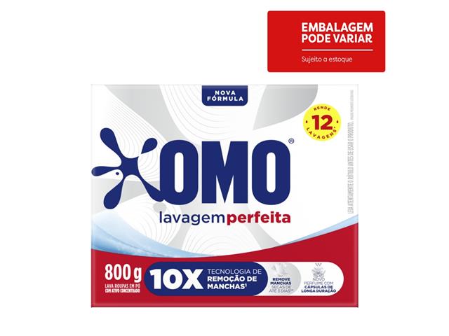 Lava-Roupas Pó Omo Lavagem Perfeita Caixa 800g...