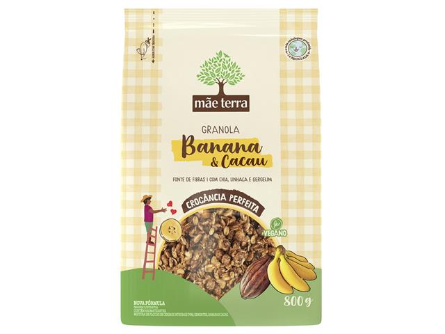 Granola Vegana Banana e Cacau Mãe Terra 800g