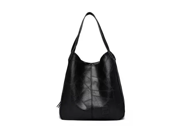 Cartera Bolso Negro Ecocuero 33x32x12 CM