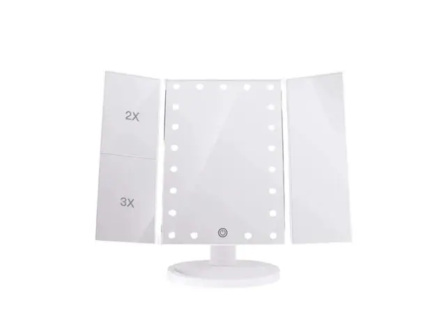 Espejo Maquillaje 22 Luces LED Aumento Giratorio