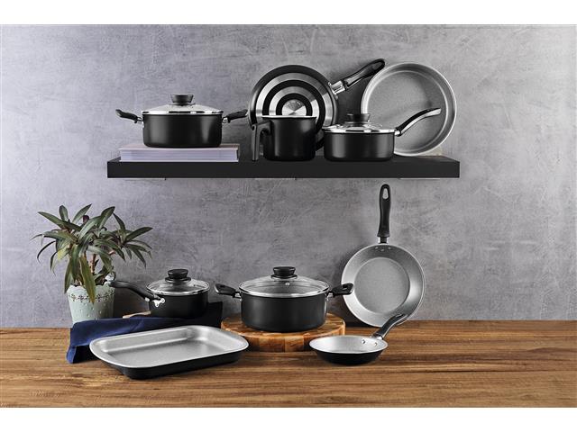 Jogo de Panelas Tramontina Linz Preto 10 Peças - 1