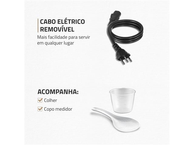 Panela de Pressão Elétrica Mondial, Master Cooker 700W 3L Preto 110V - 7