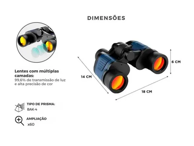 Binóculo Profissional Emborrachado Longo Alcance Zoom 60X Gadnic - 4