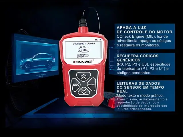 Scanner Automotivo Gadnic - Leitor de Códigos de Falha - 3
