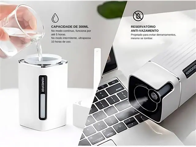 Umidificador de Ar Ultrassônico 300ml com Luz LED Gadnic 110v/220v - 4