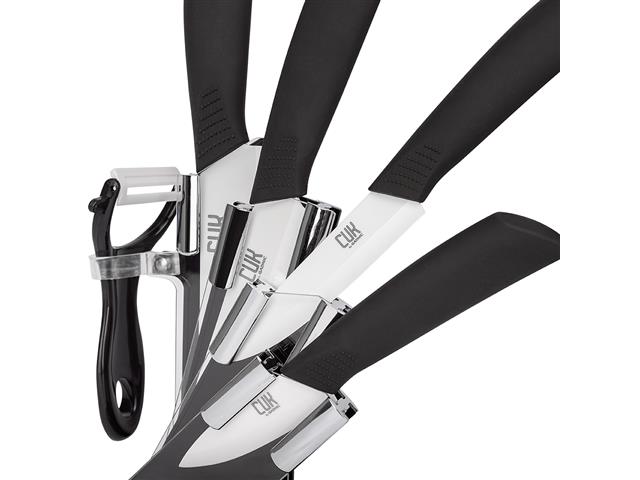 Jogo Facas Gadnic Kit Faca Cozinha Cerâmica Cabos de Silicone 5 Pçs