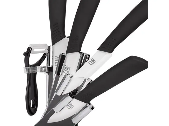 Jogo Facas Gadnic Kit Faca Cozinha Cerâmica Cabos de Silicone 5 Pçs - 5