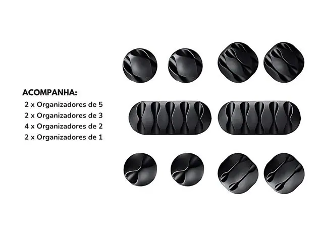 Organizador de Fios Premium Adesivo Gadnic Kit 10 Unidades - 7