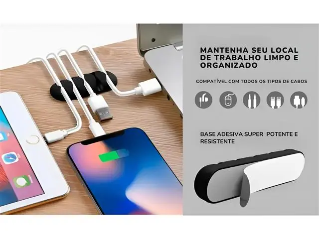 Organizador de Fios Premium Adesivo Gadnic Kit 10 Unidades - 2