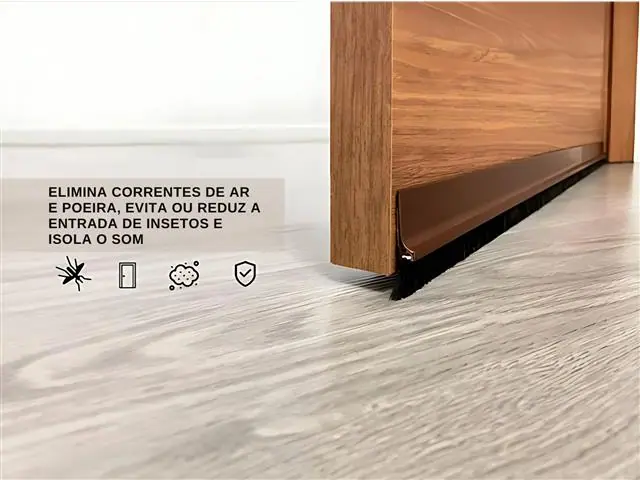 Rodo Veda Porta Adesivo Preto Escova Contra Insetos e Poeiras Gadnic - 3