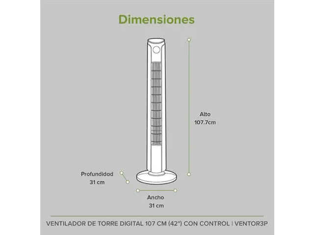 Ventilador de torre digital 42” WiFi