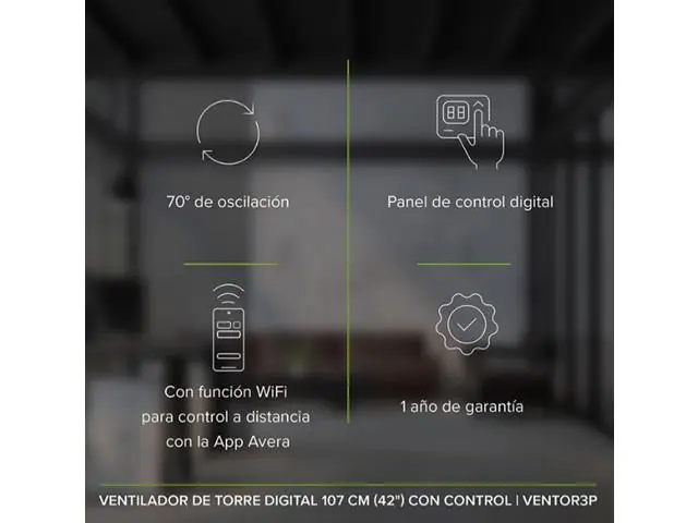 Ventilador de torre digital 42” WiFi