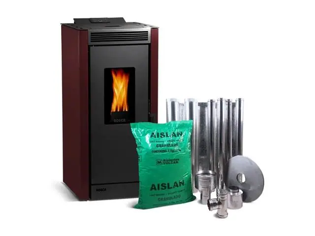 Pack estufa a pellet Black Vision Burdeo + kit de Instalación interior