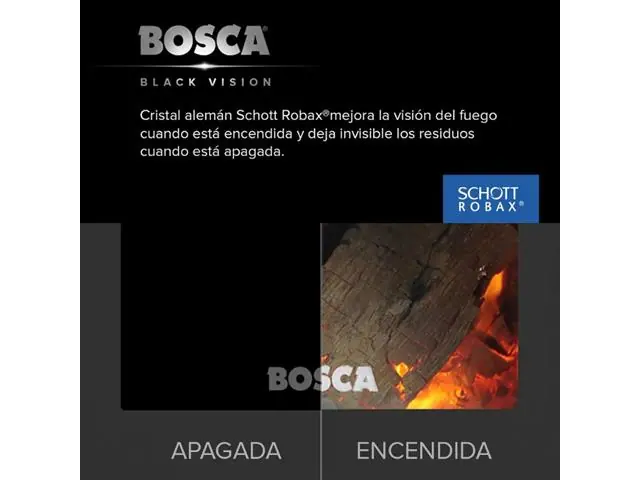 Pack Estufa a leña Gold 500 Black Vision Burdeo + kit de Instalación B