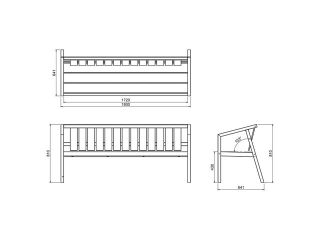 Banco Tramontina Lanati em Madeira Jatobá com Encosto 180 cm FSC - 5